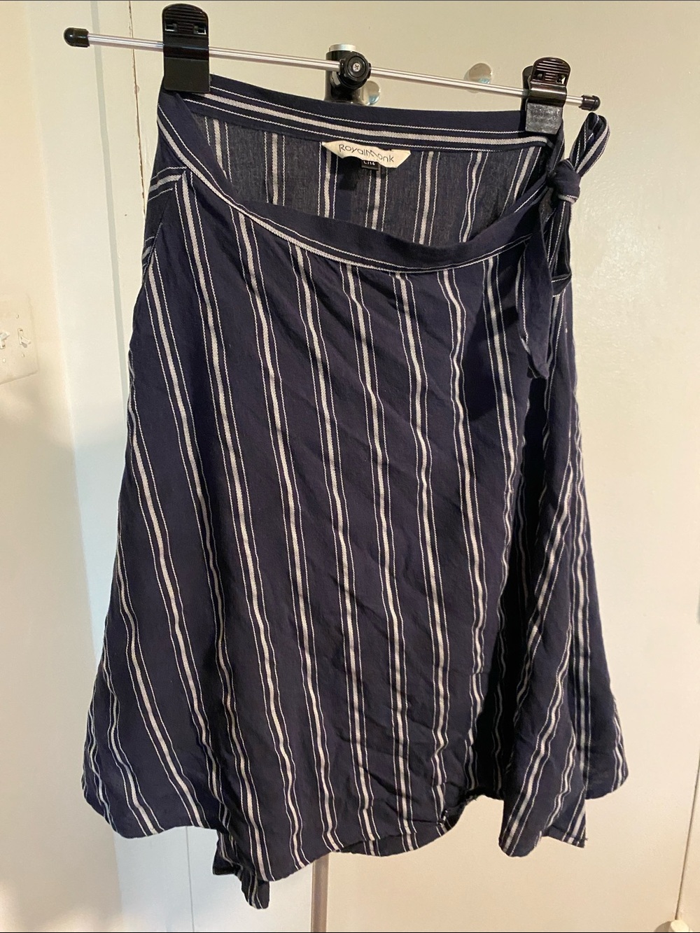 Modcloth Navy and White Striped Circle Skirt